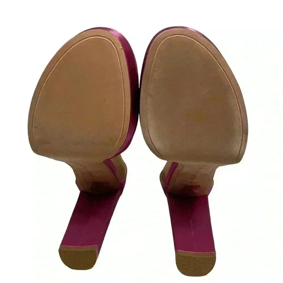 BCBGMaxAzria Cici Satin Platform Heel Pumps 7 Fuchsia Pink Barbiecore NWOB - Picture 9 of 12